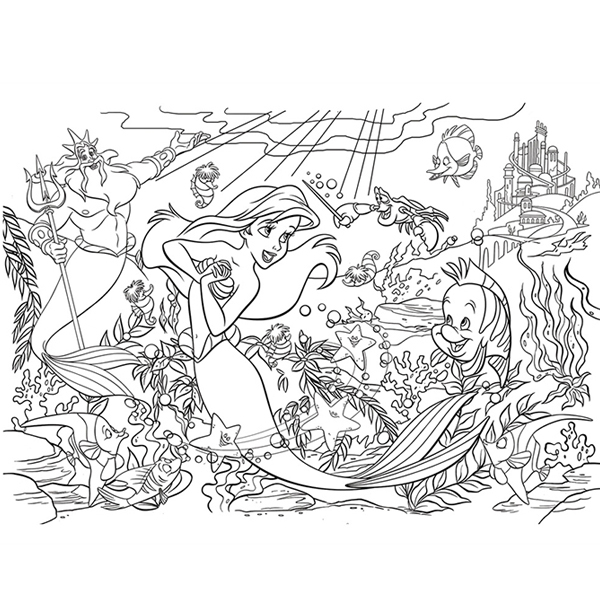 Slagalica Lisciani 35pcs Maxi Mala Sirena 2u1 slozi I oboji 48168