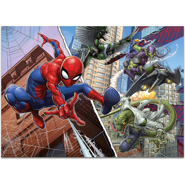 Slagalica Lisciani 4x48pcs Maxi Marvel Spiderman 2u1 složi i oboji 100385