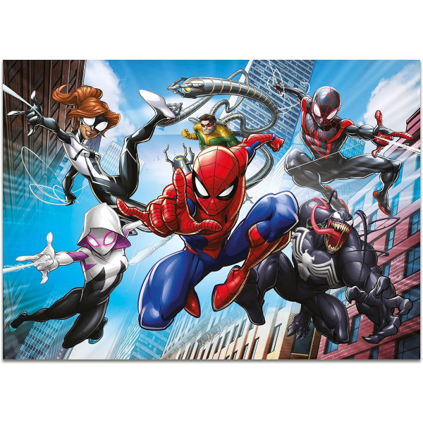 Slagalica Lisciani 4x48pcs Maxi Marvel Spiderman 2u1 složi i oboji 100385