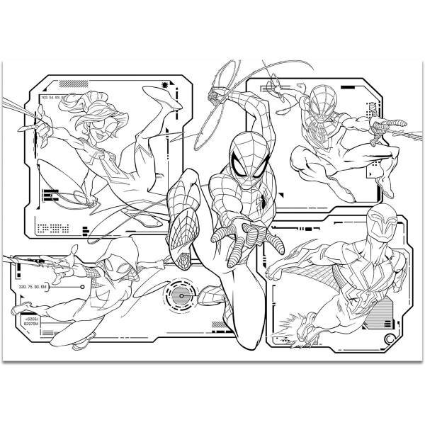 Slagalica Lisciani 4x48pcs Maxi Marvel Spiderman 2u1 složi i oboji 100385