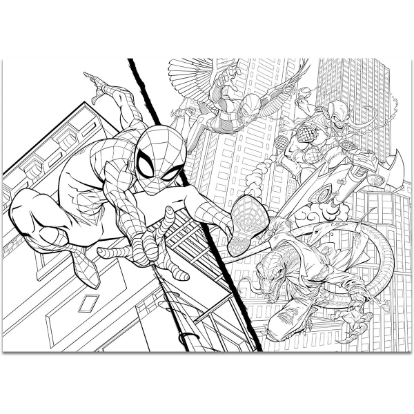 Slagalica Lisciani 4x48pcs Maxi Marvel Spiderman 2u1 složi i oboji 100385