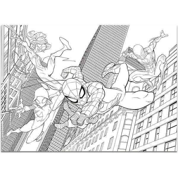 Slagalica Lisciani 4x48pcs Maxi Marvel Spiderman 2u1 složi i oboji 100385