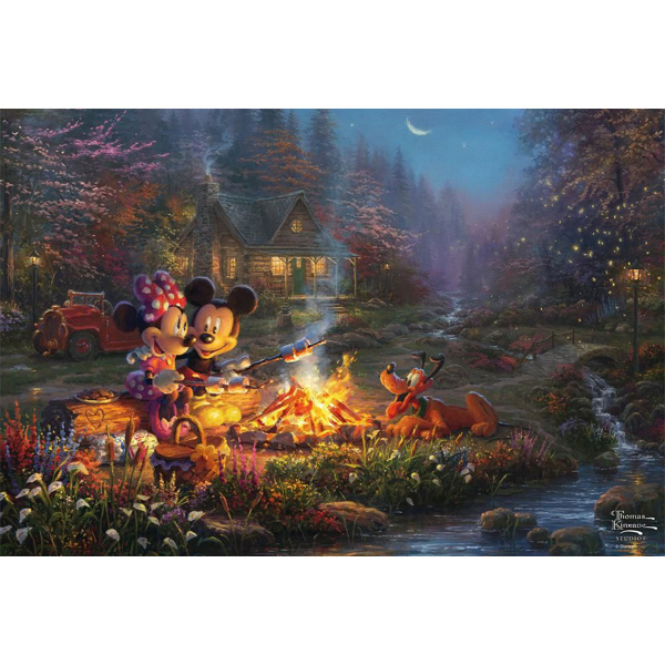 Schmidt puzzle 200pcs Thomas Kinkade Disney Mickey and Minnie, Sweetheart Campfire 56558