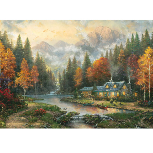 Schmidt puzzle 1000 pcs Thomas Kinkade Autumn Evening at the Lake 58784