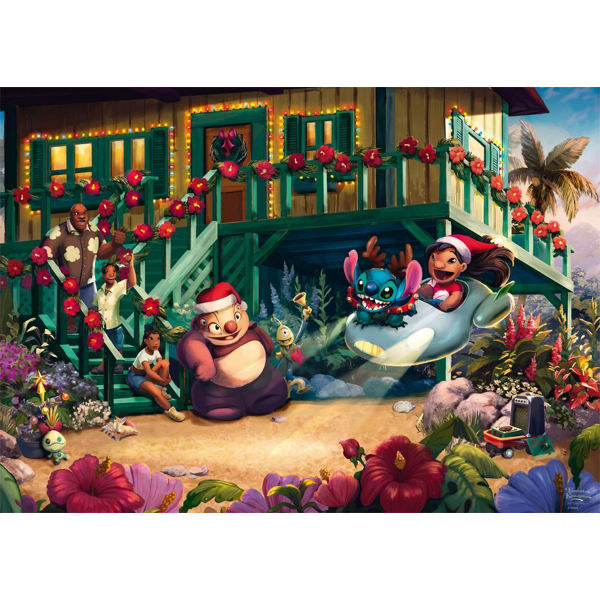 Schmidt puzzle 1000 pcs Thomas Kinkade Disney Lilo and Stitch Aloha Christmas 58049