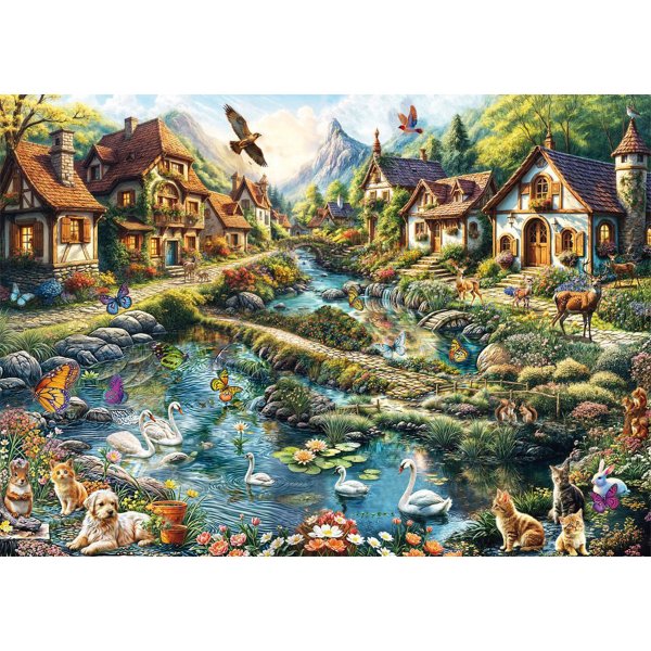 Schmidt puzzle 1000 pcs Village at the edge of the forest 58874