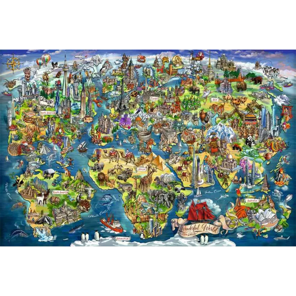 Ravensburger puzzle (slagalice) 5000pcs Ilustrovana Mapa sveta RA12001738