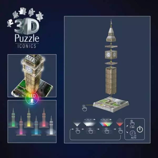 Ravensburger 3D puzzle (slagalice) – 216pcs Big Ben sa svetlom RA12008025