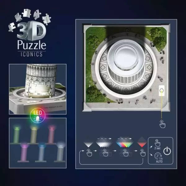 Ravensburger 3D puzzle (slagalice) – 216pcs Krivi toranj u Pizi sa svetlom RA12008028