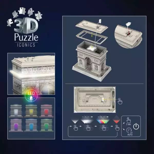 Ravensburger 3D puzzle (slagalice) – 216pcs Trijumfalna kapija sa svetlom RA12008029