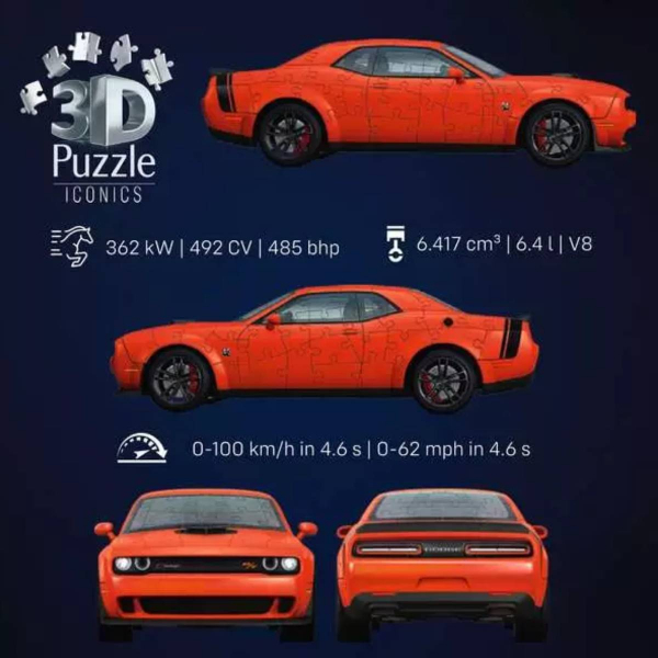 Ravensburger 3D puzzle (slagalice) – 108pcs Dodge Challenger R/T Scat Pack RA12008036
