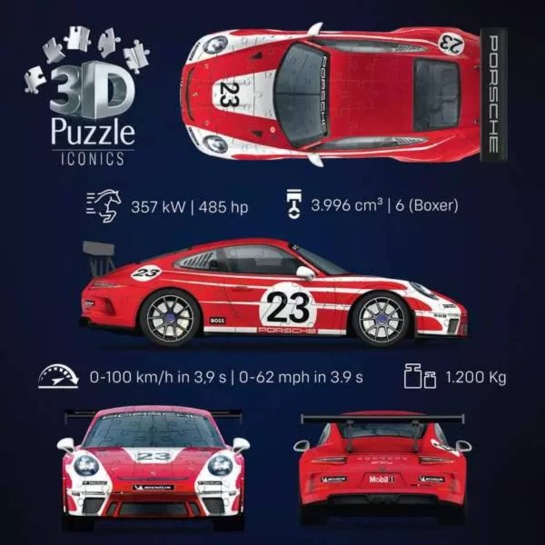Ravensburger 3D puzzle (slagalice) – 108pcs Porsche 911 GT3 Cup Salzburg RA12008038