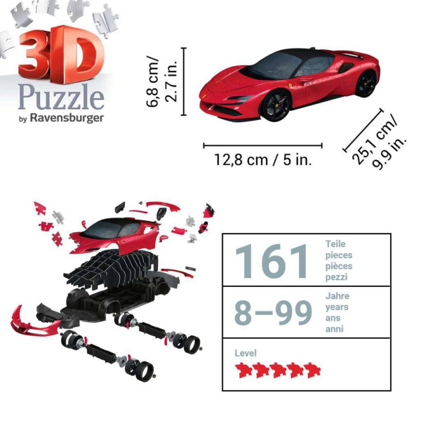 Ravensburger 3D puzzle (slagalice) - 108pcs Ferrari SF 90 Stradale RA11576