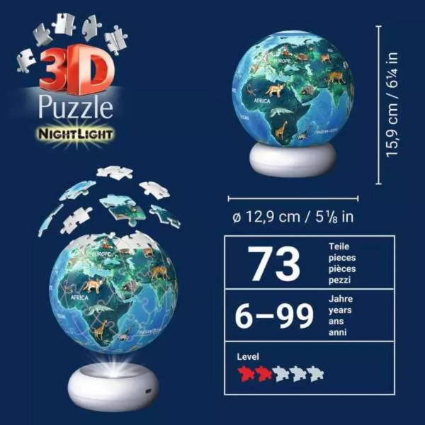 Ravensburger 3D puzzle (slagalice)noćna lampa – 72pcs Zemlja noću RA12008055