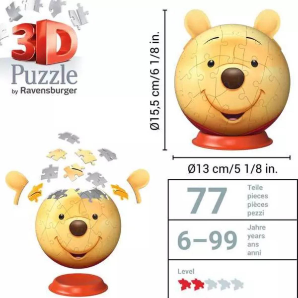 Ravensburger 3D puzzle (slagalice) – 72pcs Winnie Pooh sa ušima RA12008070