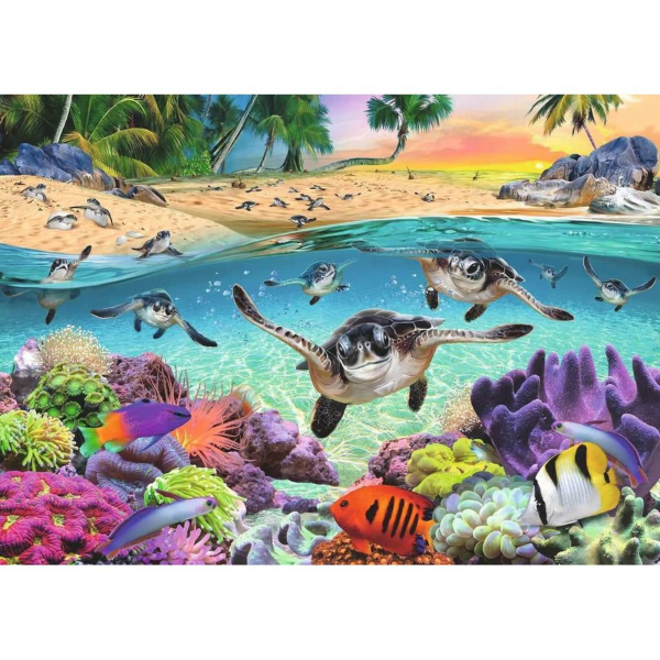 Ravensburger puzzle (slagalice) – 500pcs Trka mladih morskih kornjača RA17456